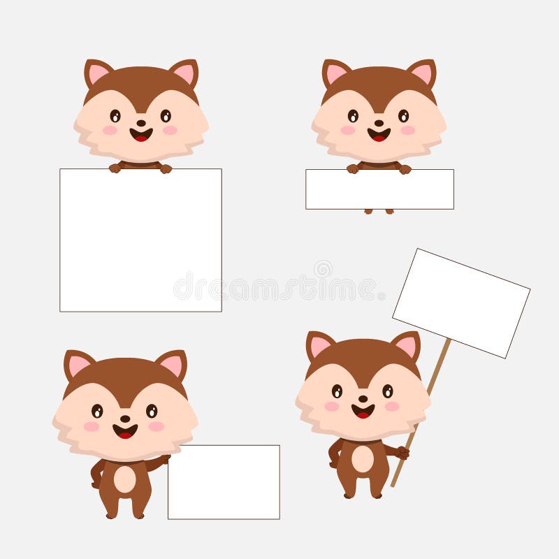 Animal lindo con los espacios en blanco para el texto en estilo de la historieta stock de ilustración Animal lindo con los espacios en blanco para el texto en estilo de la historieta stock de ilustración