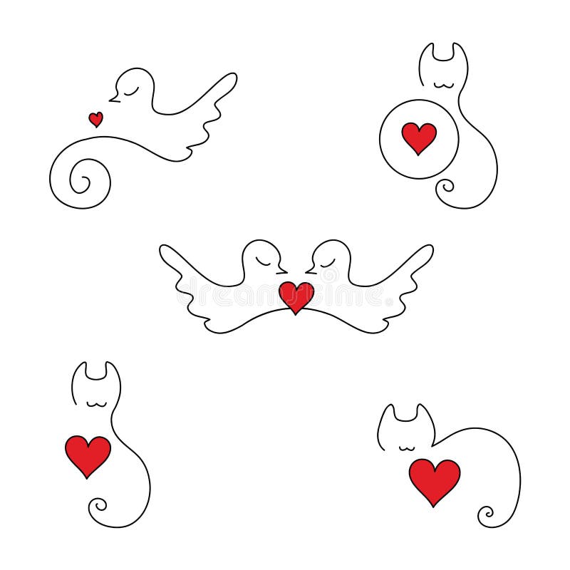 Animal Love Logos and Elements Stock Vector - Illustration of modern