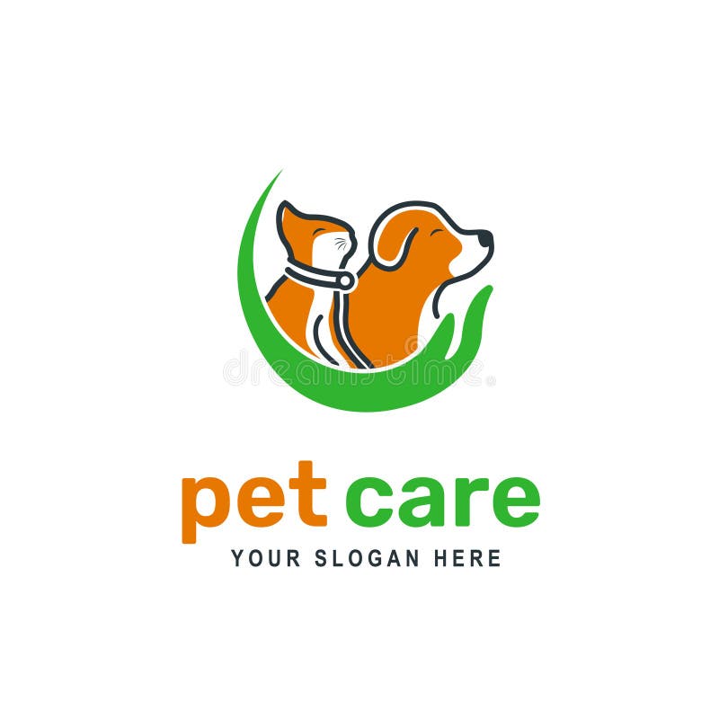 Animal Pet Care Outline Style Logo Design. Pet Store Stock Illustration