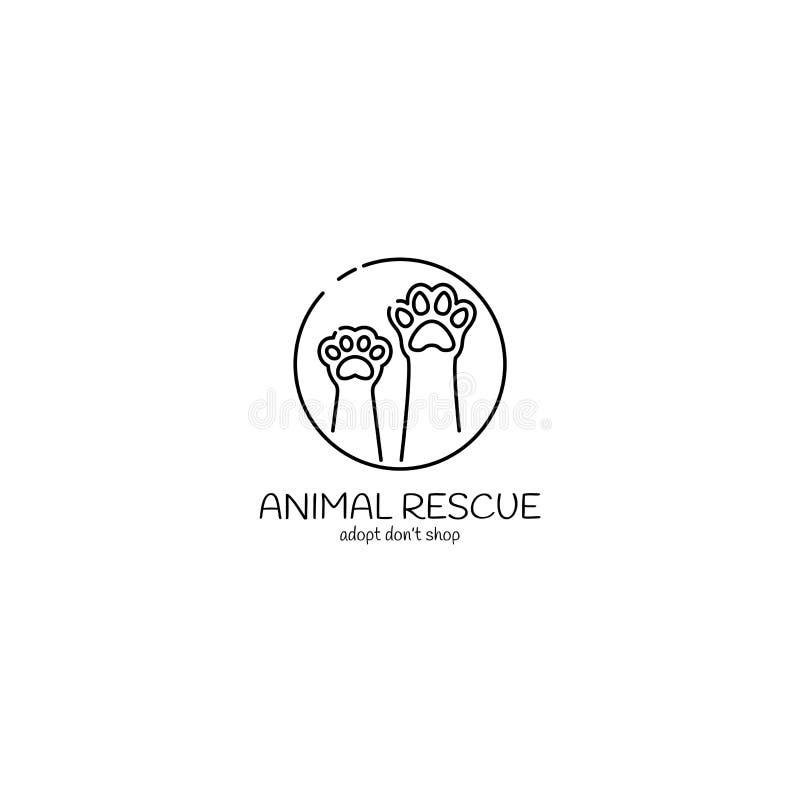 Animal Rescue Logo, Cat and Dog Paw, Minimalistic Symbol Design, Pet Shelter,  Vector Illustration Stock Vector - Illustration of care, friend: 205171249