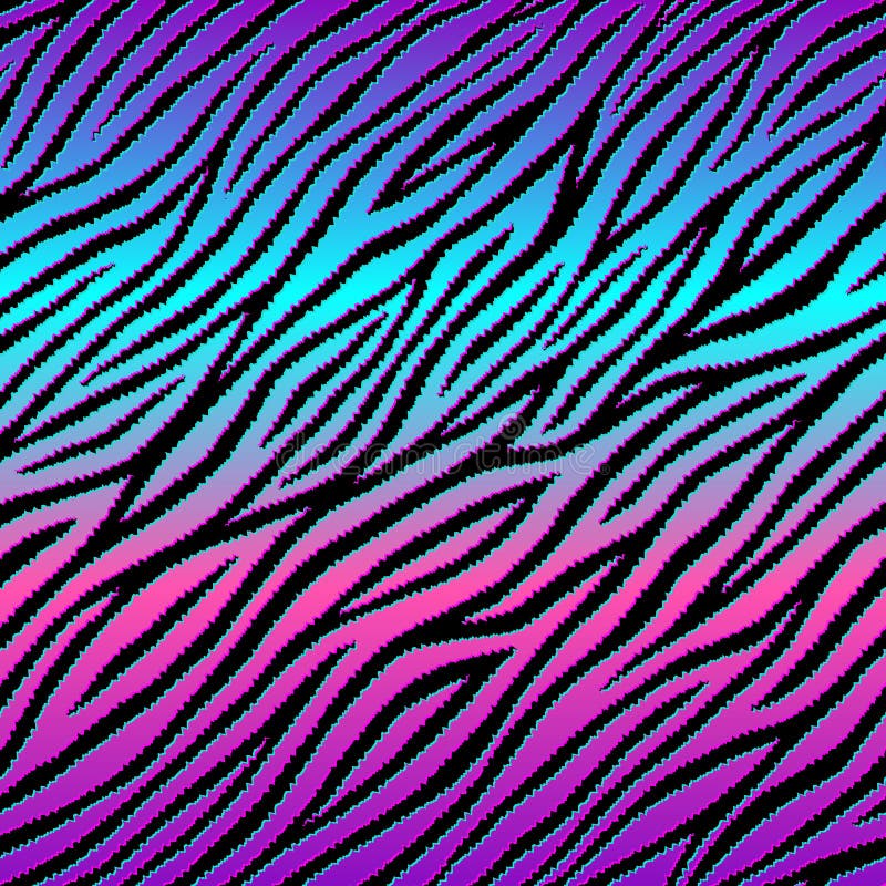 Animal seamless pattern. Repeated patterns. Neon print. Abstract fun background. Texture fashion style. Zebra or tiger skin lines. royalty free stock image