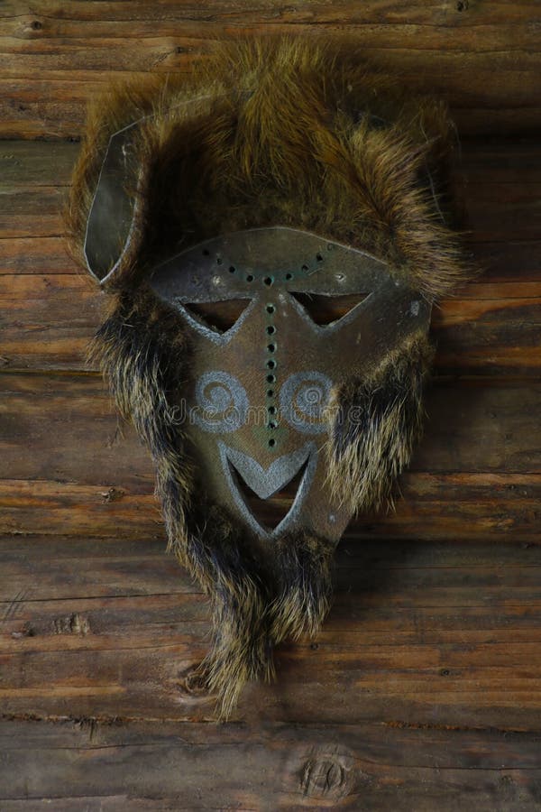 An Animal Skin Mask Hangs on the Wall Stock Image Image of folklore