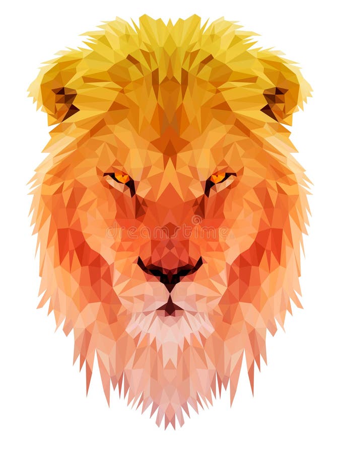 Animal triangulate polígono del león lowpoly stock de ilustración Animal triangulate polígono del león lowpoly stock de ilustración
