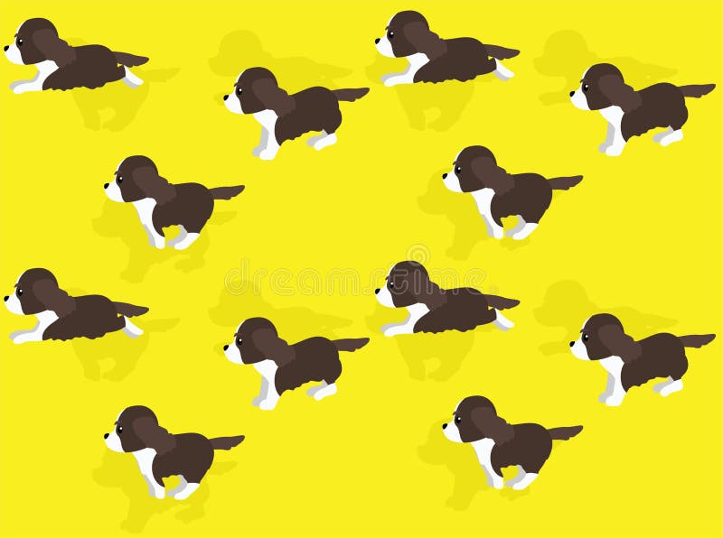 Animal Animation Sequence Dog English Springer Spaniel Running Cartoon  Vector Seamless Wallpaper Stock Vector - Illustration of english, spaniel:  229294374