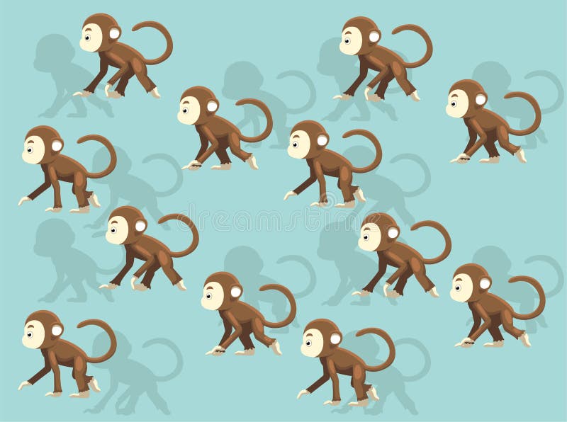 Monkey Walking Side Set Vector Seamless Background Wallpaper-01 Stock  Vector - Illustration of swinging, funny: 199081357