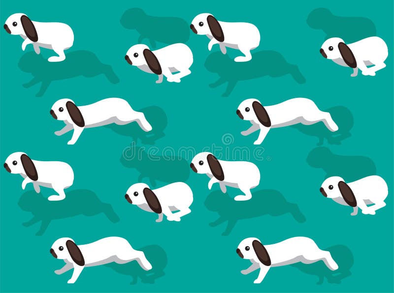 Rabbit Cartoon Holland Lop Seamless Wallpaper Background Stock Vector ...