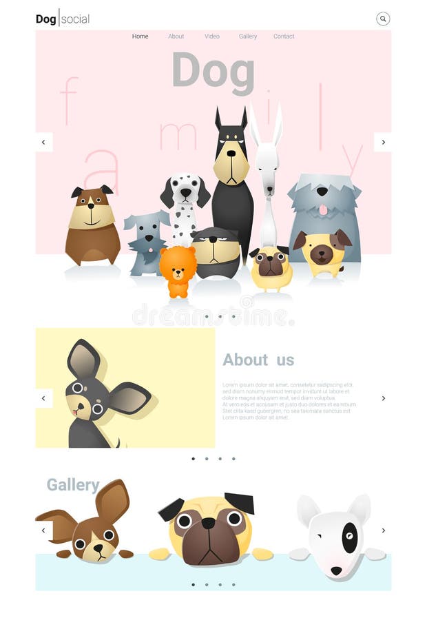 Animal website template banner and infographic with Dog stock illustration Animal website template banner and infographic with Dog stock illustration