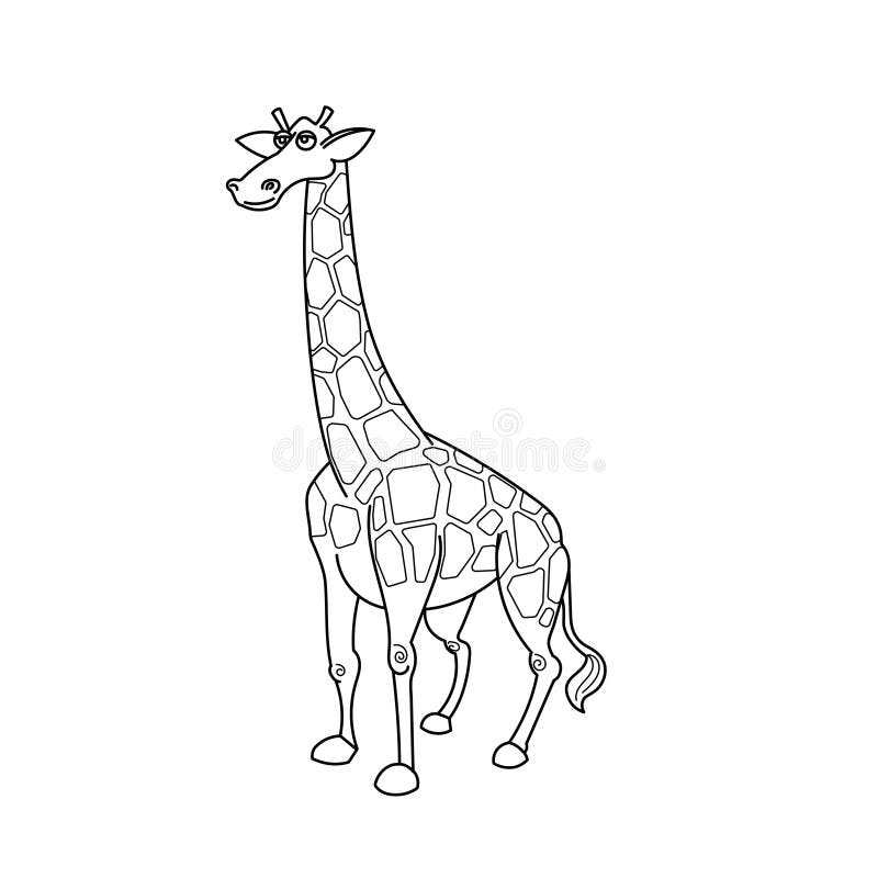 Animale Africano Della Savana Della Giraffa Del Libro Da Colorare Illustrazione Vettoriale Illustrazione Di Selvaggio Formazione
