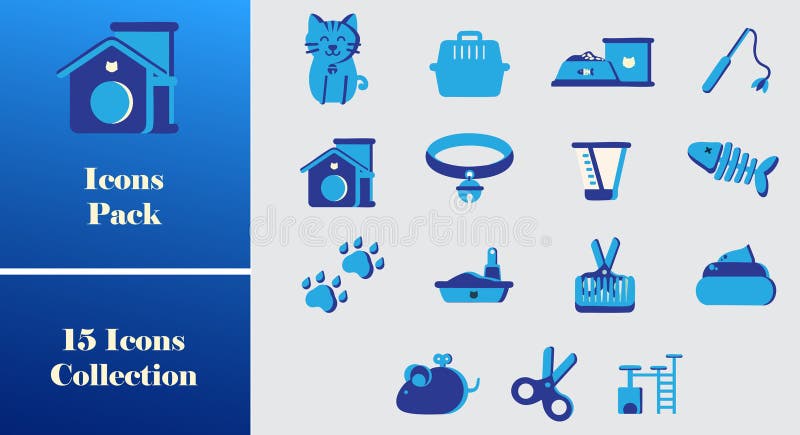 Animale de companie Icon Pack 15 Vibrant Fill Ilustrații de culoare pentru iubitorii de animale vector illustration