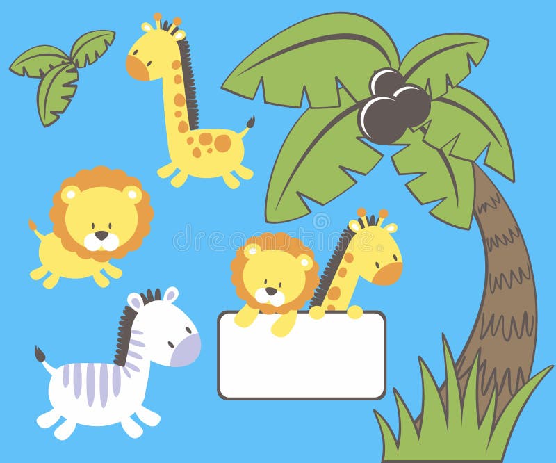 Animale drăguțe din junglă royalty free illustration