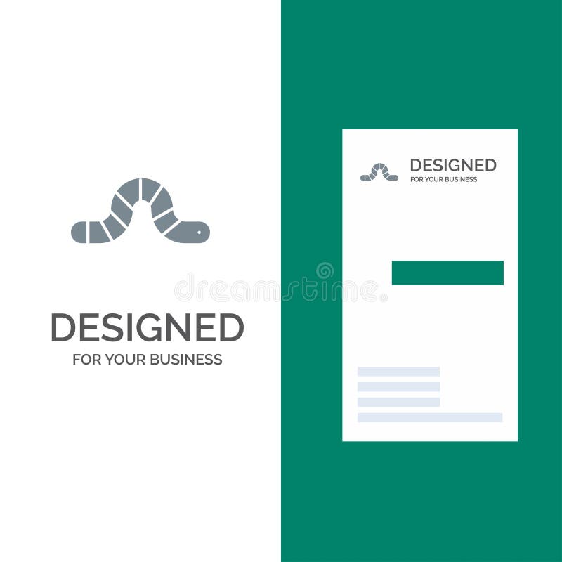 Animale, insetto, insetto, serpente Grey Logo Design e modello del biglietto da visita illustrazione vettoriale