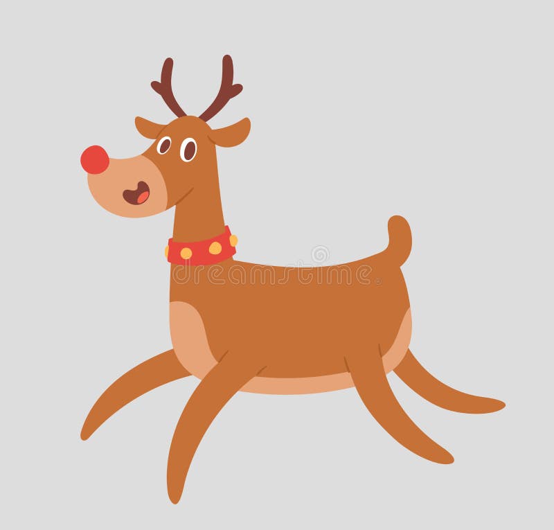 Animale sveglio dei cervi dell'illustrazione del nuovo anno del carattere di vettore della renna di Natale per Santa Claus illustrazione di stock Animale sveglio dei cervi dell'illustrazione del nuovo anno del carattere di vettore della renna di Natale per Santa Claus illustrazione di stock