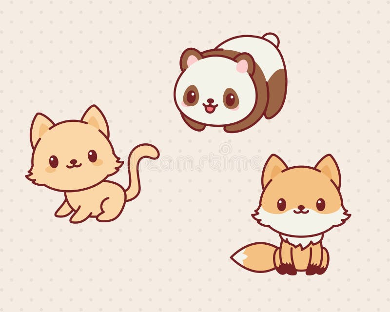 Animales De Kawaii Ilustracion Del Vector Ilustracion De Imagen