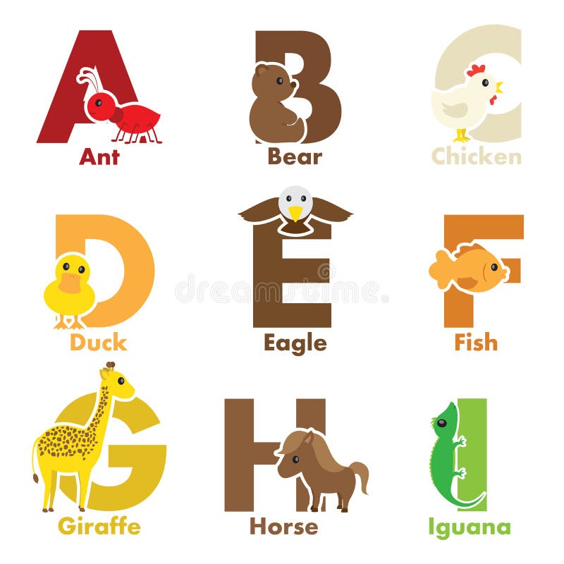 Animales del alfabeto libre illustration