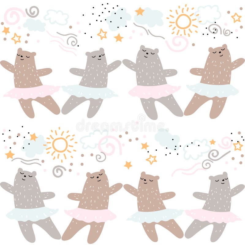 Animales del bosque que bailan el modelo inconsútil del ballet Los niños salvajes de los niños de la naturaleza de la historieta libre illustration Animales del bosque que bailan el modelo inconsútil del ballet Los niños salvajes de los niños de la naturaleza de la historieta libre illustration