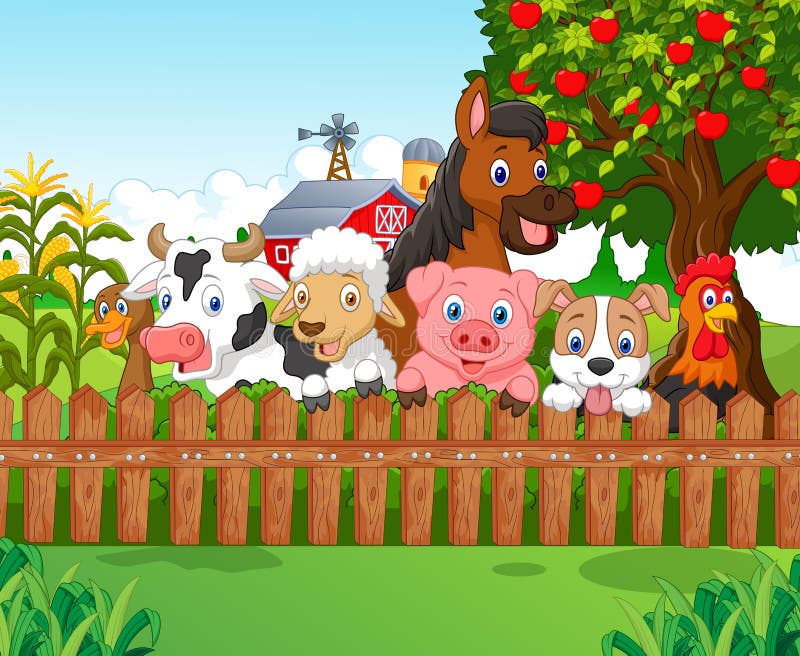 Illustration of Cartoon Collection farm animals. Illustration of Cartoon Collection farm animals