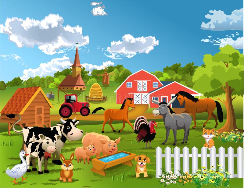 Animales del campo felices Animales del campo felices