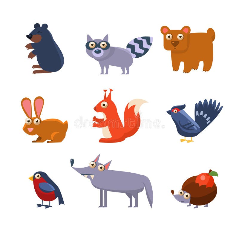 Animales salvajes del bosque Ilustración del vector stock de ilustración Animales salvajes del bosque Ilustración del vector stock de ilustración