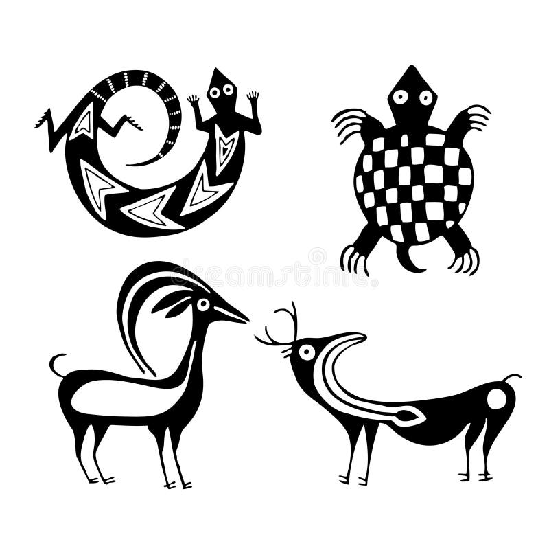 Animales tribales ilustración del vector. Ilustración de simplista -  15087318