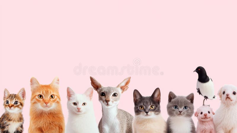 Animali da compagnia Ritratti di animali domestici Animali da compagnia royalty illustrazione gratis