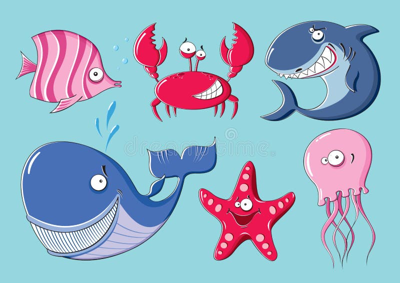 Animali di mare royalty illustrazione gratis Animali di mare royalty illustrazione gratis