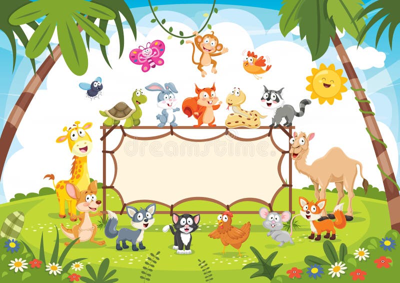 Animals Banner Vector Illustration Stock Vector Illustration of elephant, animal 107396741