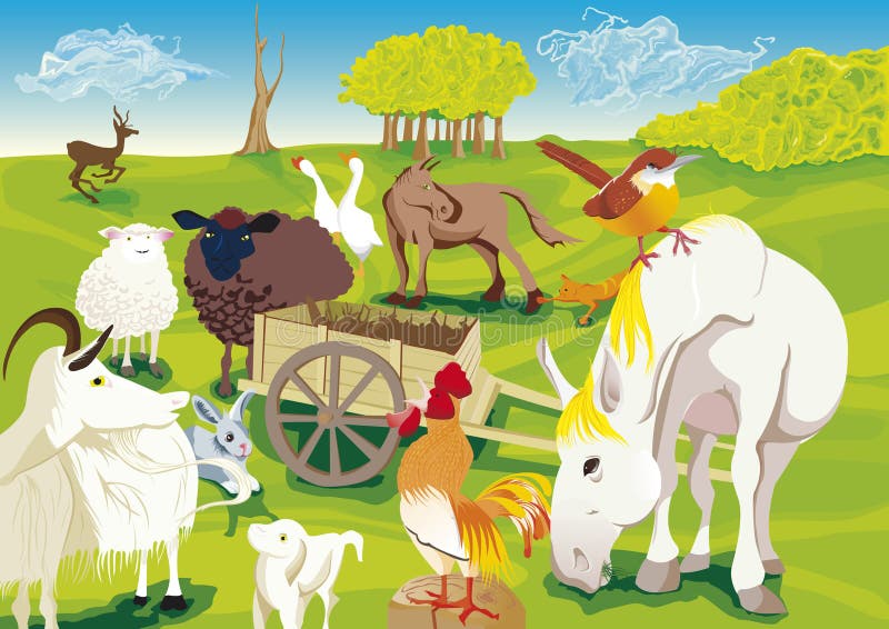 Animals of farm stock illustration Animals of farm stock illustration