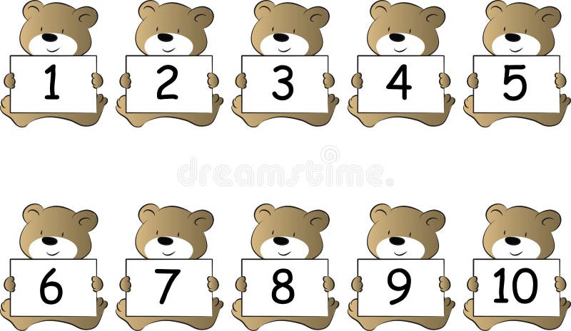 Animals Holding Numbers One To Ten Vector Editorial Photo - Illustration of  beautiful, card: 109519921