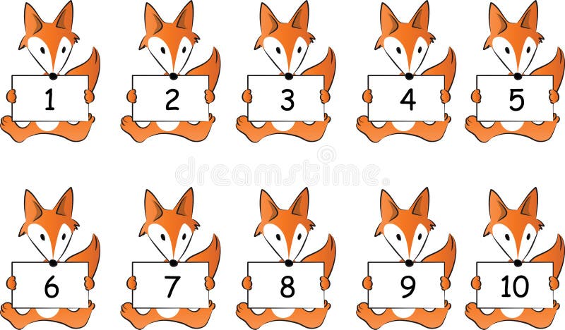 Animals Holding Numbers One To Ten Vector Editorial Stock Photo -  Illustration of card, vector: 109519988