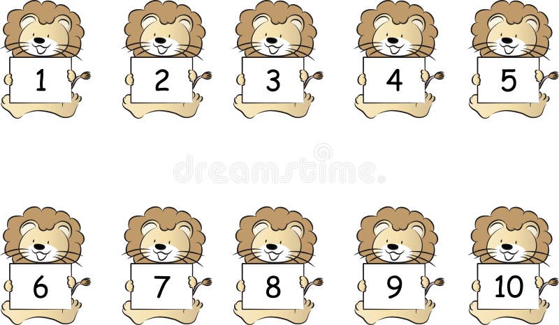 Animals Holding Numbers One To Ten Vector Editorial Stock Photo -  Illustration of design, card: 109520028