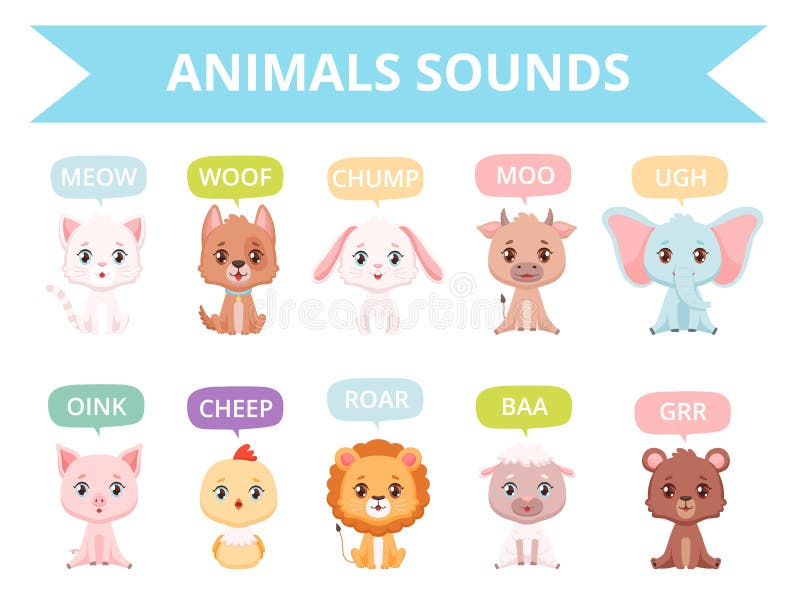 Animals Sounds Stock Illustrations – 185 Animals Sounds Stock  Illustrations, Vectors & Clipart - Dreamstime