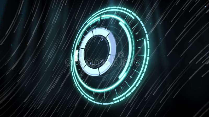 Animarea cercului de încărcare în spațiul negru cu stele căzătoare vector illustration