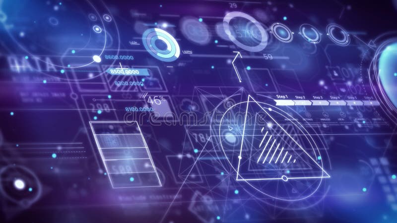 Animated abstract infographic wall on bitcoin theme royalty free illustration