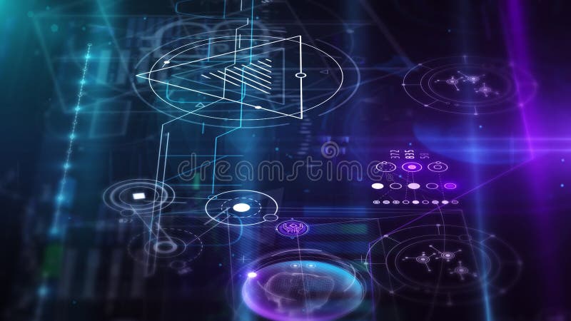 Animated abstraction on the theme of blockchain. stock illustration