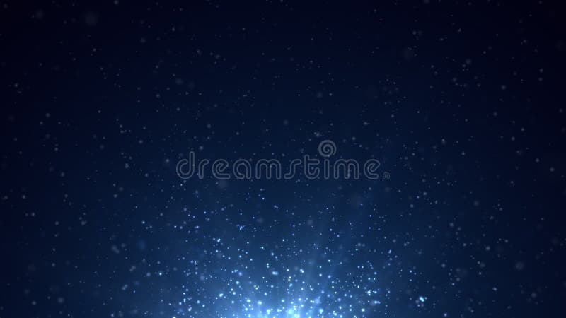 Animated background loop - glowing particles rising with light rays vector illustration