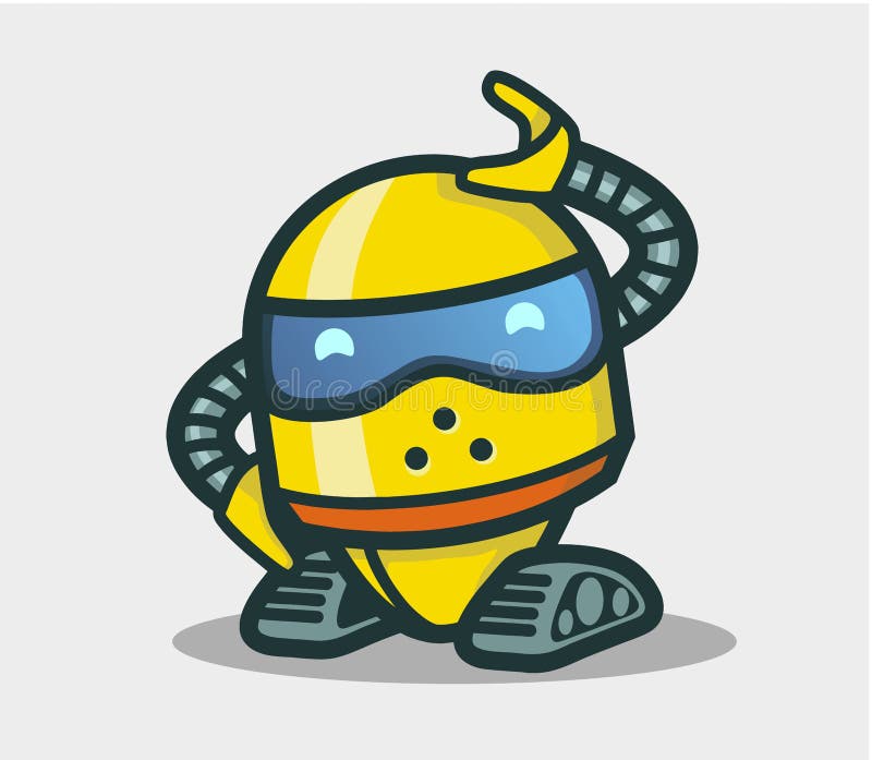 Cute robot animated character for design royalty free illustration