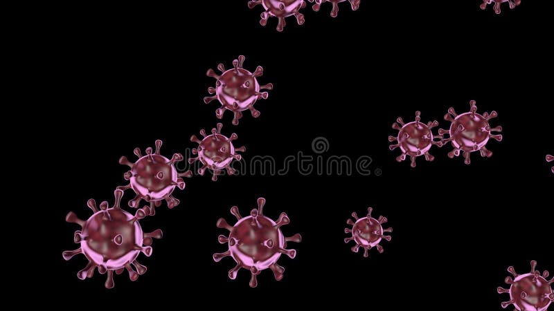 Animated Coronavirus Molecules. Alpha channel stock illustration