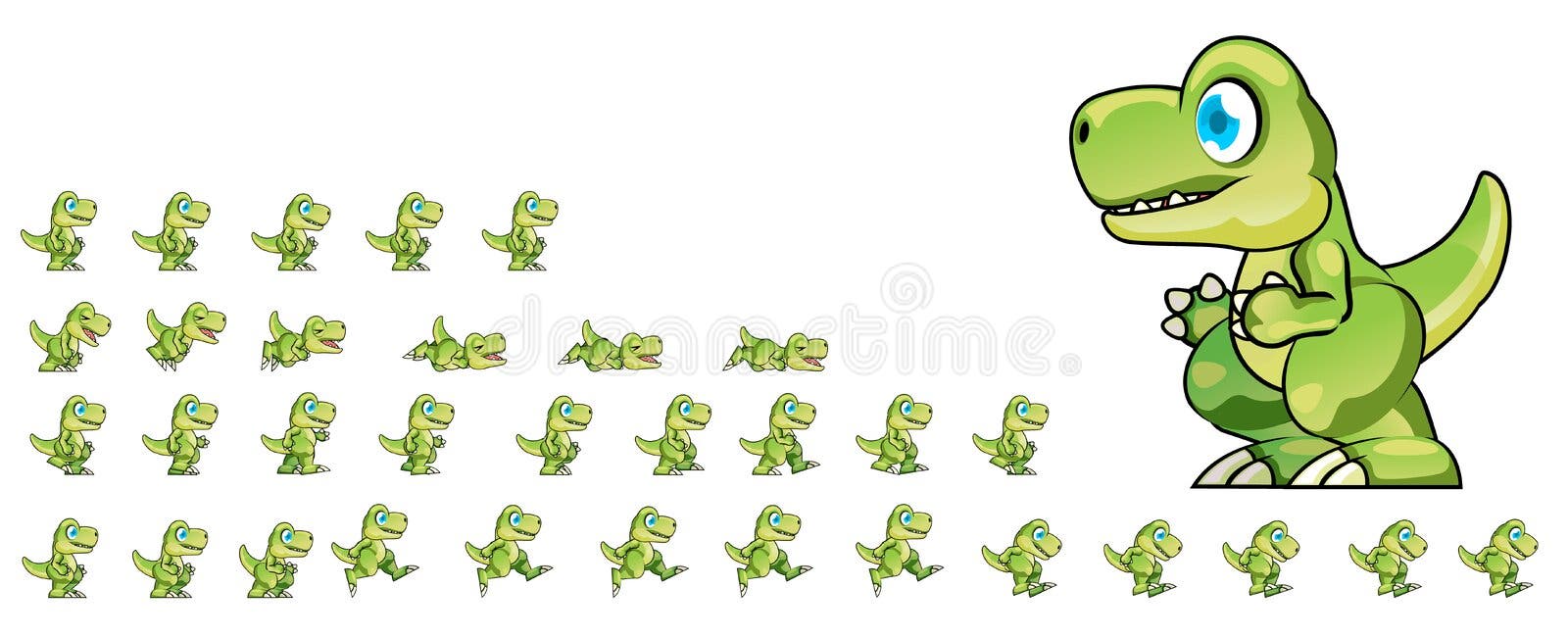 Dinosaur Game Sprites Stock Illustration - Download Image Now - Cartoon,  Activity, Adventure - iStock