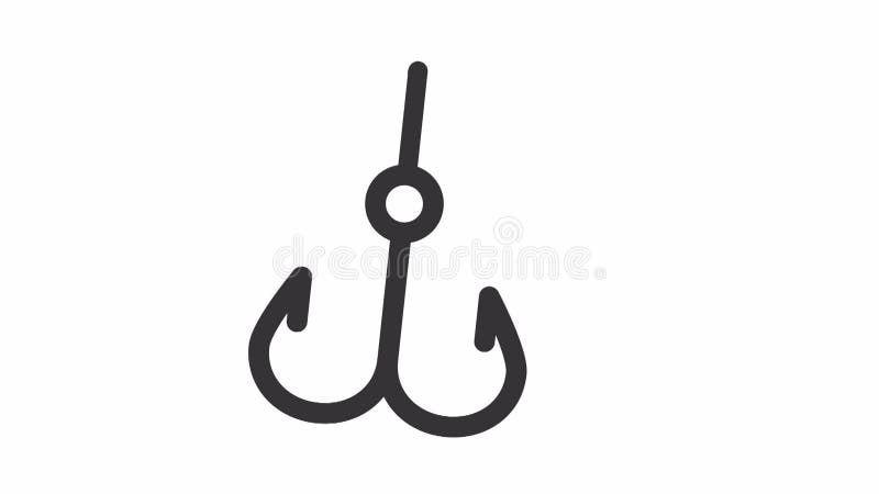 Animated Fishing Hook Line Icon Stock Video - Video of carp, river