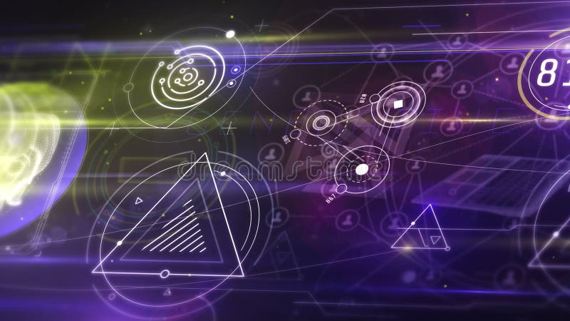 Animated flow of 3D abstract NFT space. stock illustration