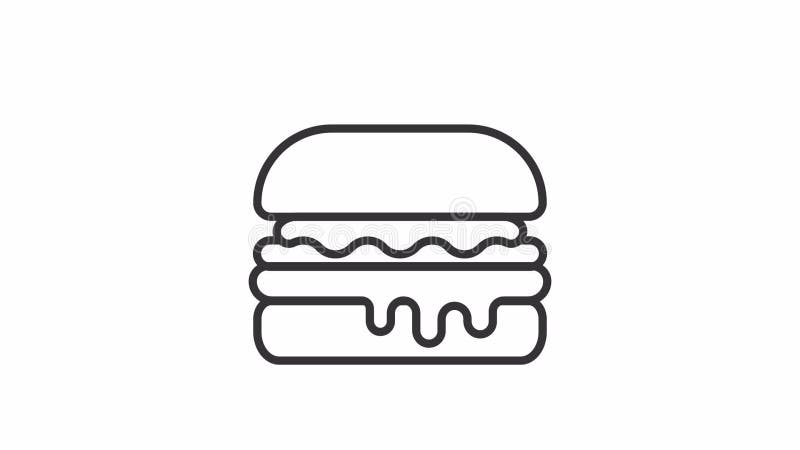 Animated hamburger line icon stock illustration