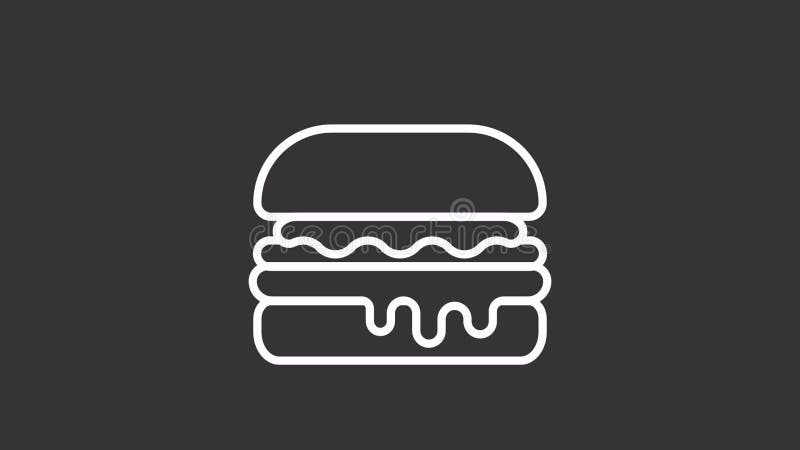 Animated hamburger white line icon vector illustration