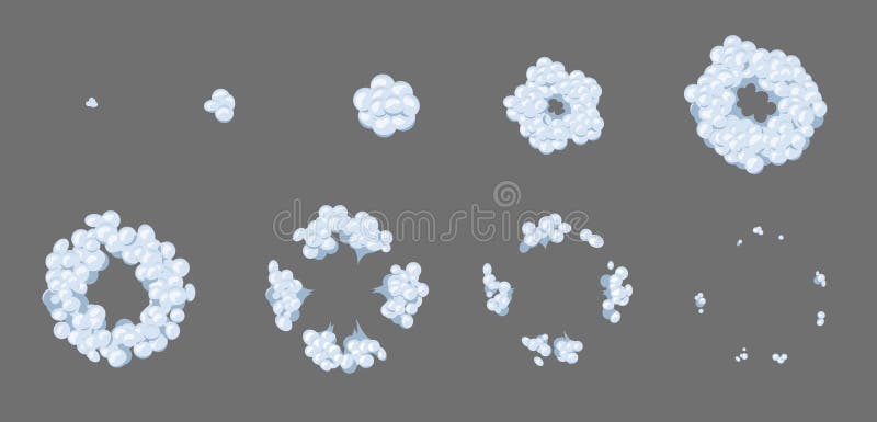 Animated Smoke Explosion Cloud, Game Sprite Stock Vector - Illustration of  burst, bomb: 253222059