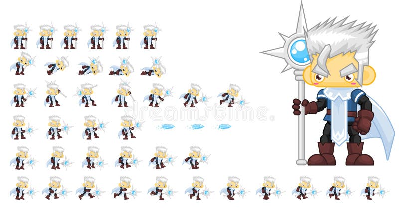 Animated Ice Mage Character Sprites