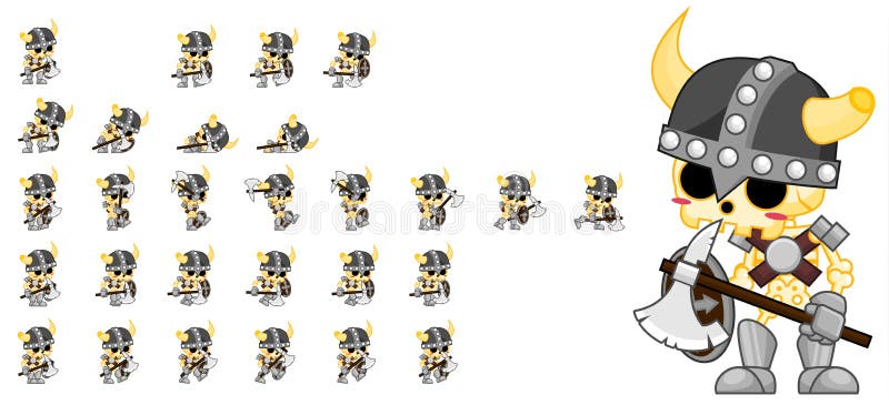 Skeleton Knight Character Sprites