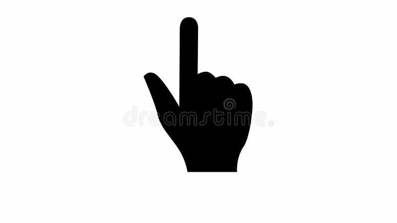 Animated symbol of hand with forefinger. Index finger points. stock illustration