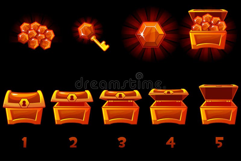 Animated Treasure Chest with Red Precious Gem. Step by Step, Full and Empty, Open and Closed Box. Icons on Separate Stock Vector - Illustration of glossy, cartoon: 145752520 Animated Treasure Chest with Red Precious Gem. Step by Step, Full and Empty, Open and Closed Box. Icons on Separate Stock Vector - Illustration of glossy, cartoon: 145752520
