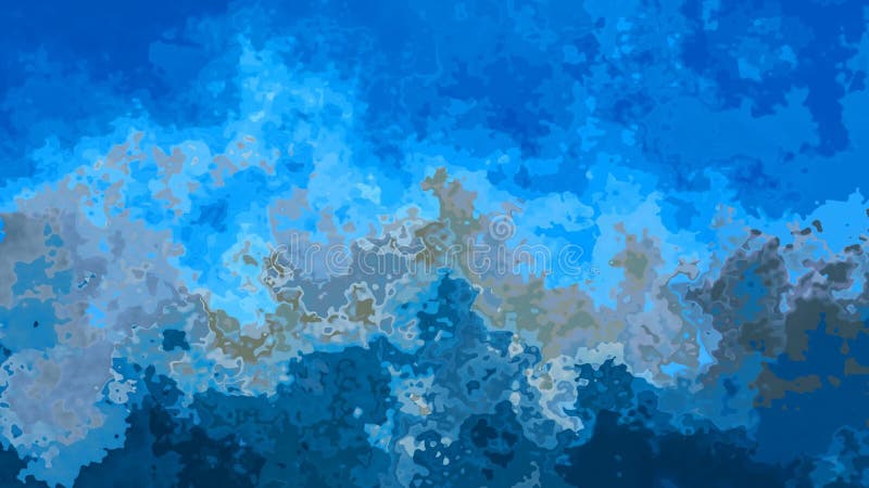 Animated twinkling stained background seamless loop video - watercolor splotch effect - indigo, gray and sky blue color