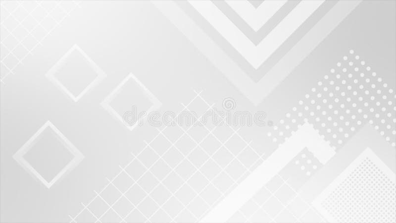 White color complex and elegant multiple square design loop able geometrical background stock illustration