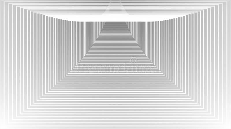 White color simple rectangular shape futuristic loop able 3d tunnel background royalty free illustration